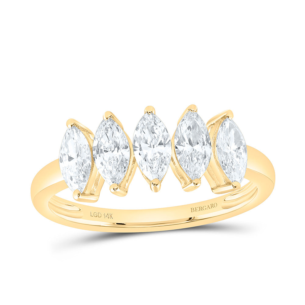 14K Yellow Or White Gold 1 Cttw Lab Grown Diamond Fashion Marquise Band