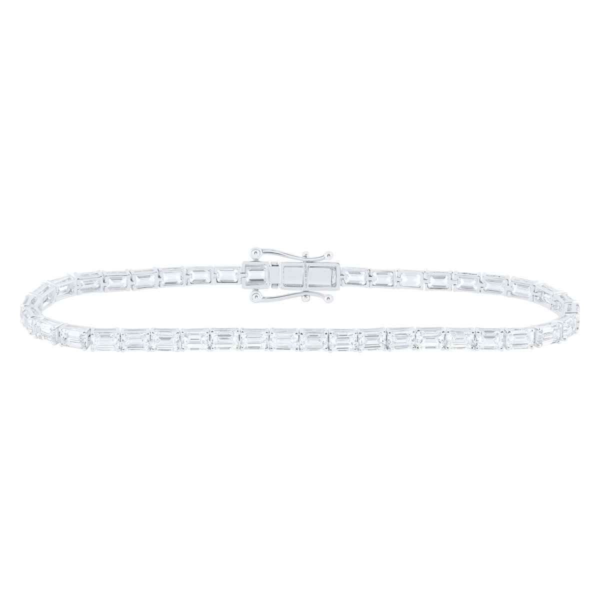 14K Yellow Or White Gold Lab Grown Diamond Fashion Emerald Tennis Bracelet (7 Inch)