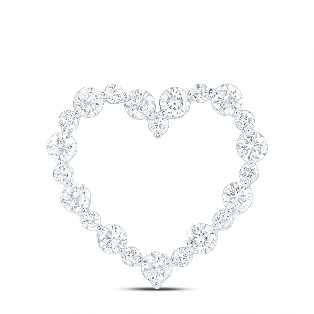 14K Yellow Or White Gold 1 Cttw Lab Grown Diamond Fashion Heart Pendant