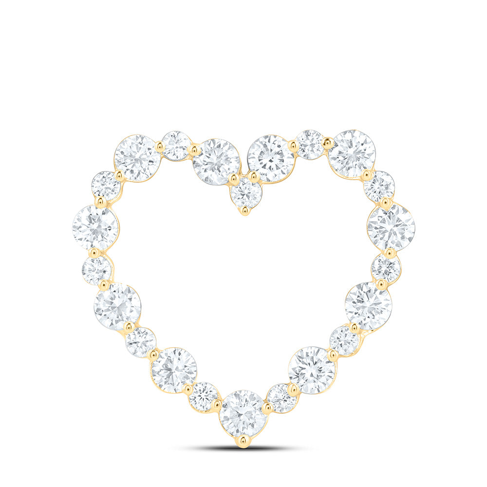 14K Yellow Or White Gold 1 Cttw Lab Grown Diamond Fashion Heart Pendant