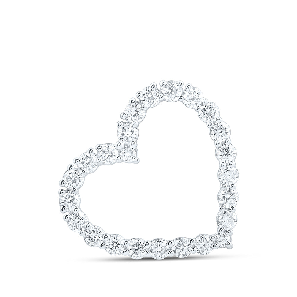 14K Yellow Or White Gold 1 Cttw Lab Grown Diamond Fashion Heart Pendant