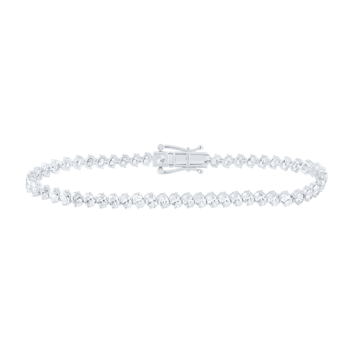 14K Yellow Or White Gold Lab Grown Diamond Fashion Oval Tennis Bracelet (7 Inch)