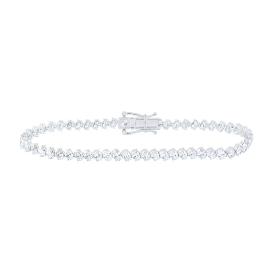 14K Yellow Or White Gold Lab Grown Diamond Fashion Oval Tennis Bracelet (7 Inch)