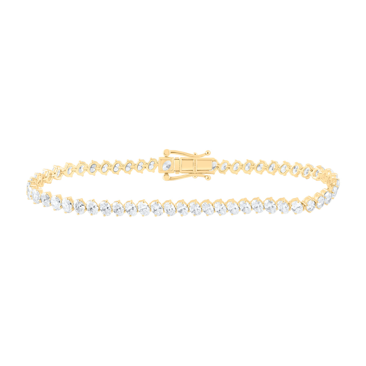 14K Yellow Or White Gold Lab Grown Diamond Fashion Oval Tennis Bracelet (7 Inch)