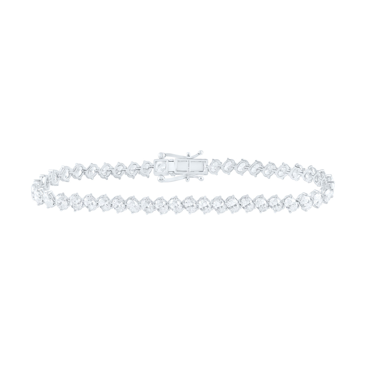 14K Yellow Or White Gold Lab Grown Diamond Fashion Oval Tennis Bracelet (7 Inch)