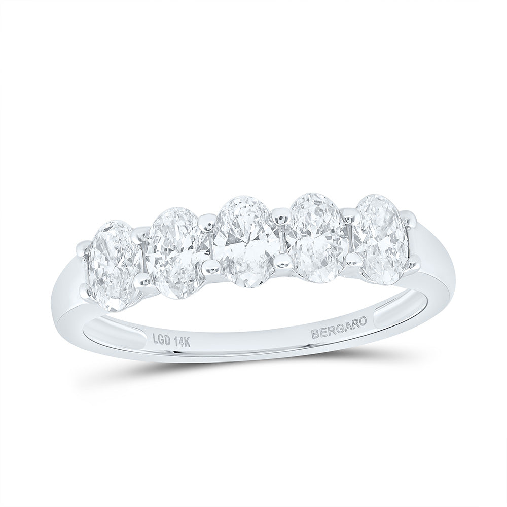 14K Yellow Or White Gold 1 Cttw Lab Grown Diamond Fashion Oval Band