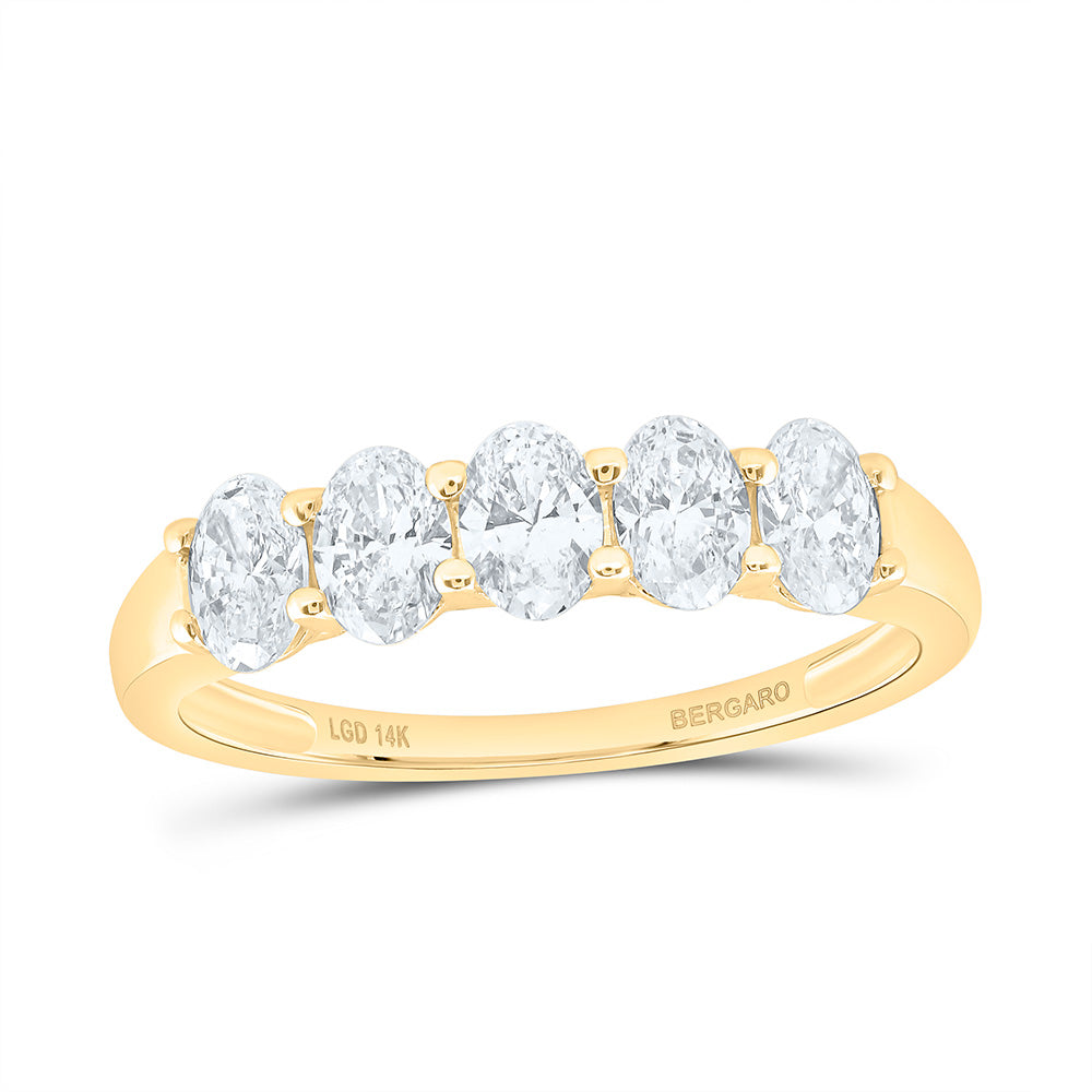 14K Yellow Or White Gold 1 Cttw Lab Grown Diamond Fashion Oval Band