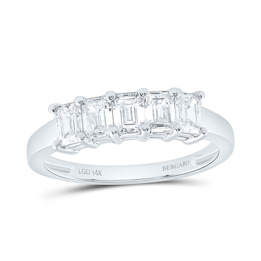 14K Yellow Or White Gold 1 Cttw Lab Grown Diamond Fashion Emerald Band