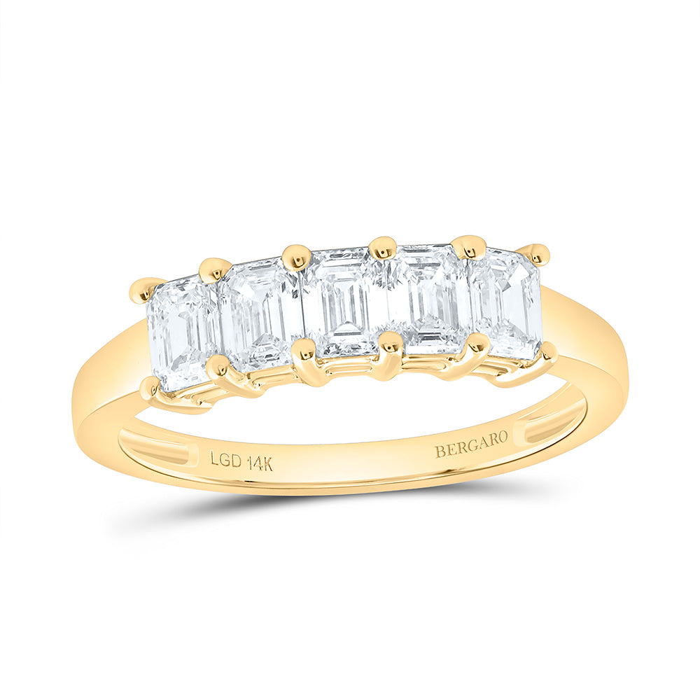14K Yellow Or White Gold 1 Cttw Lab Grown Diamond Fashion Emerald Band