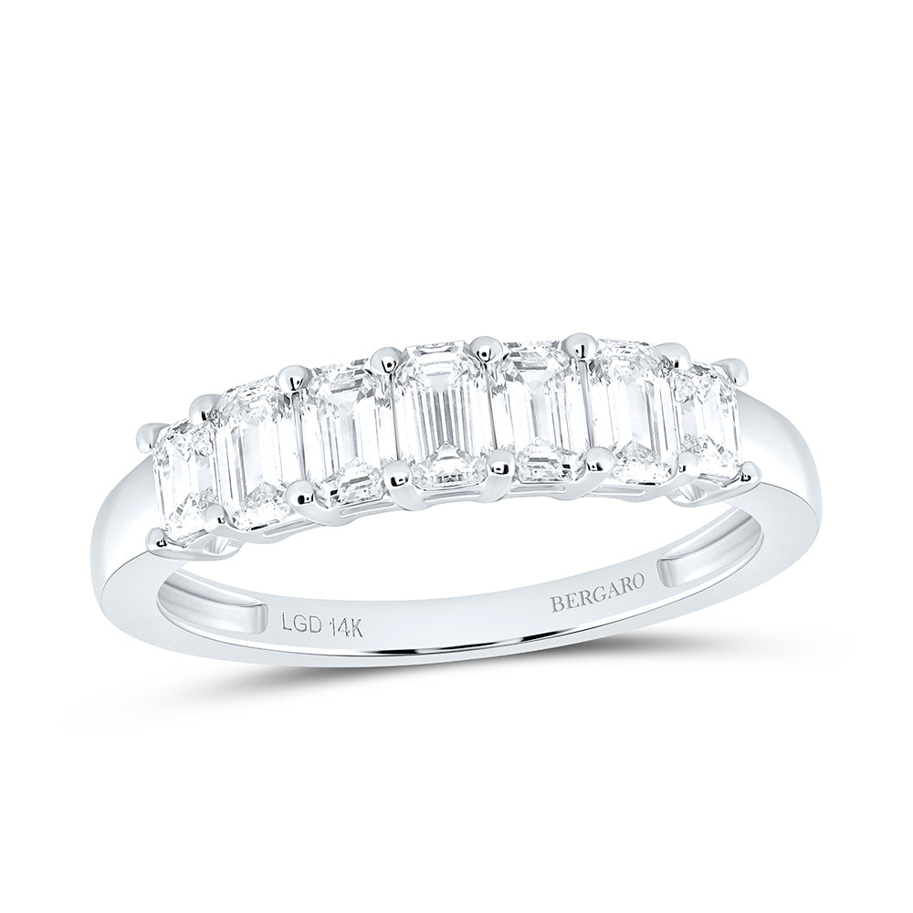 14K Yellow Or White Gold 1 Cttw Lab Grown Diamond Fashion Emerald Band