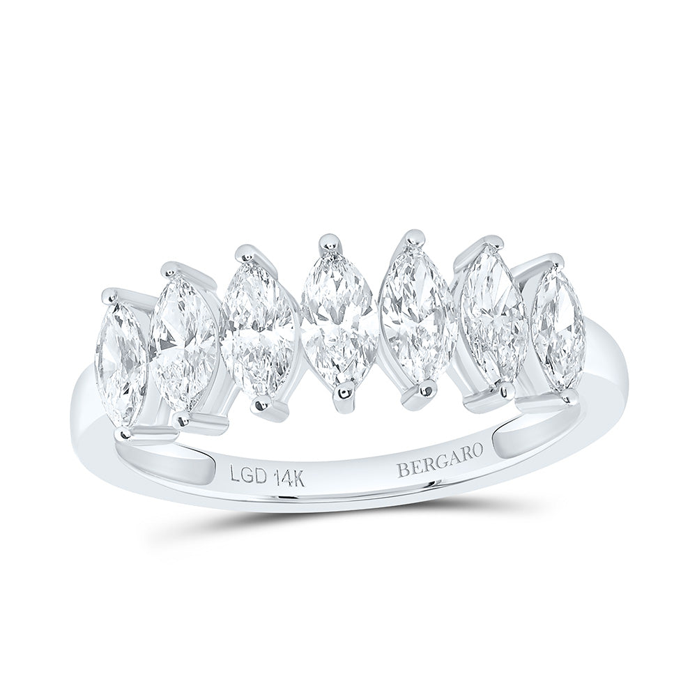 14K Yellow Or White Gold 1 Cttw Lab Grown Diamond Fashion Marquise Band