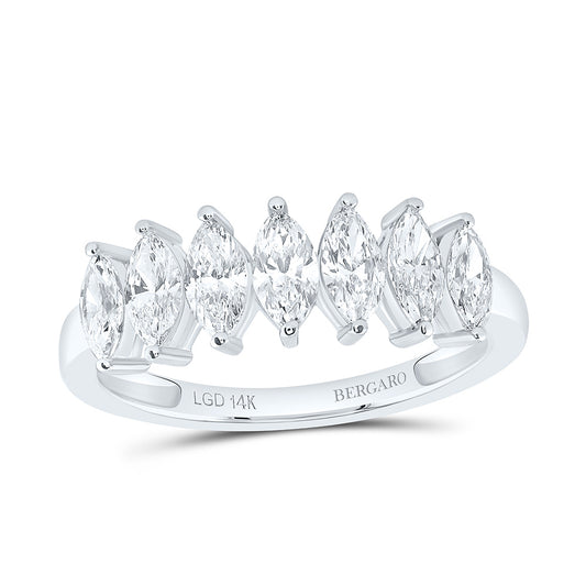 14K Yellow Or White Gold 1 Cttw Lab Grown Diamond Fashion Marquise Band