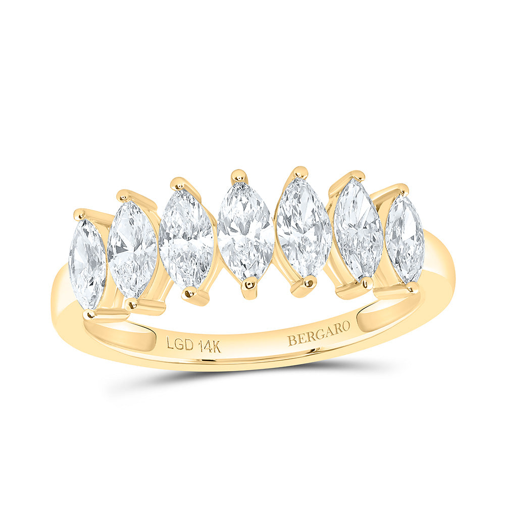 14K Yellow Or White Gold 1 Cttw Lab Grown Diamond Fashion Marquise Band