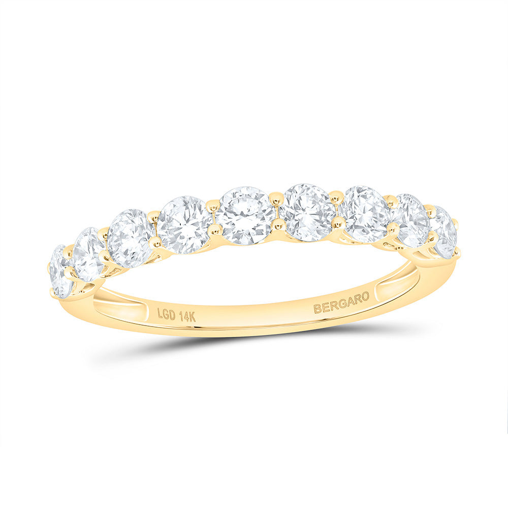 14K Yellow Or White Gold 1 Cttw Lab Grown Diamond Fashion Round Band