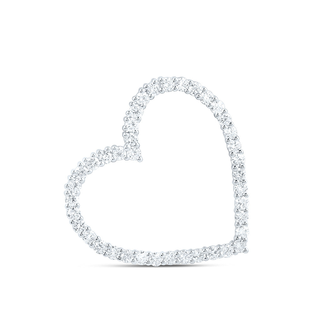 14K Yellow Or White Gold 1 Cttw Lab Grown Diamond Fashion Heart Pendant