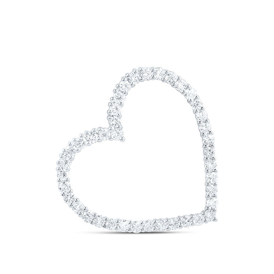 14K Yellow Or White Gold 1 Cttw Lab Grown Diamond Fashion Heart Pendant