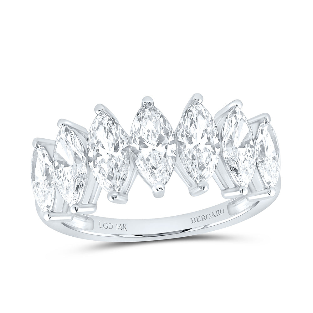 14K Yellow Or White Gold 2 1/4 Cttw Lab Grown Diamond Fashion Marquise Band