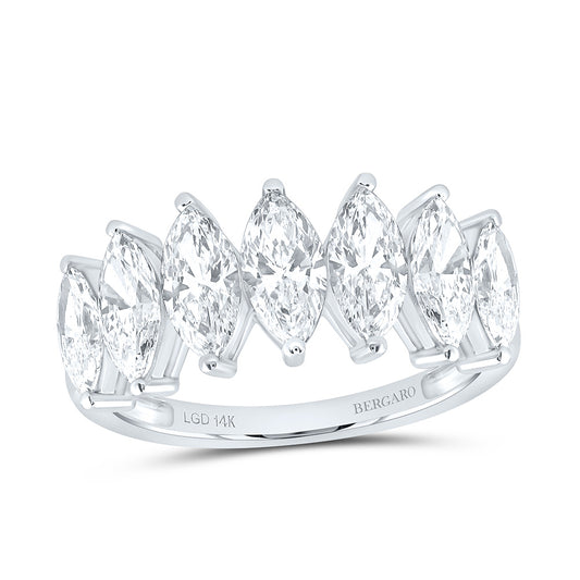 14K Yellow Or White Gold 2 1/4 Cttw Lab Grown Diamond Fashion Marquise Band