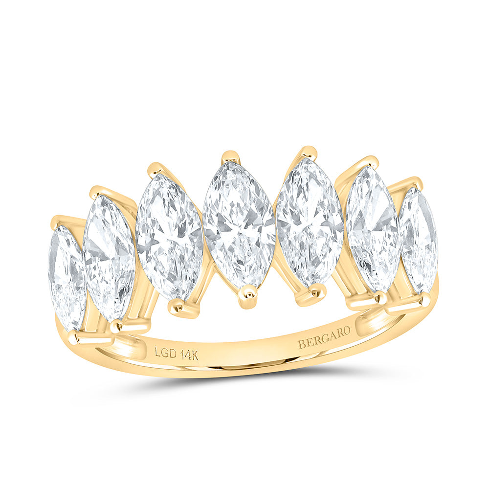 14K Yellow Or White Gold 2 1/4 Cttw Lab Grown Diamond Fashion Marquise Band