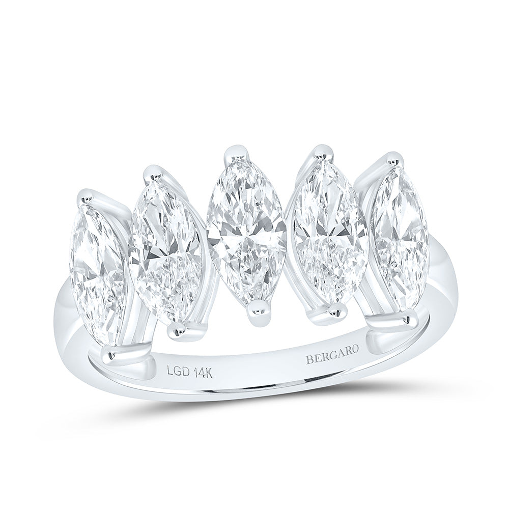 14K Yellow Or White Gold 2 Cttw Lab Grown Diamond Fashion Marquise Band