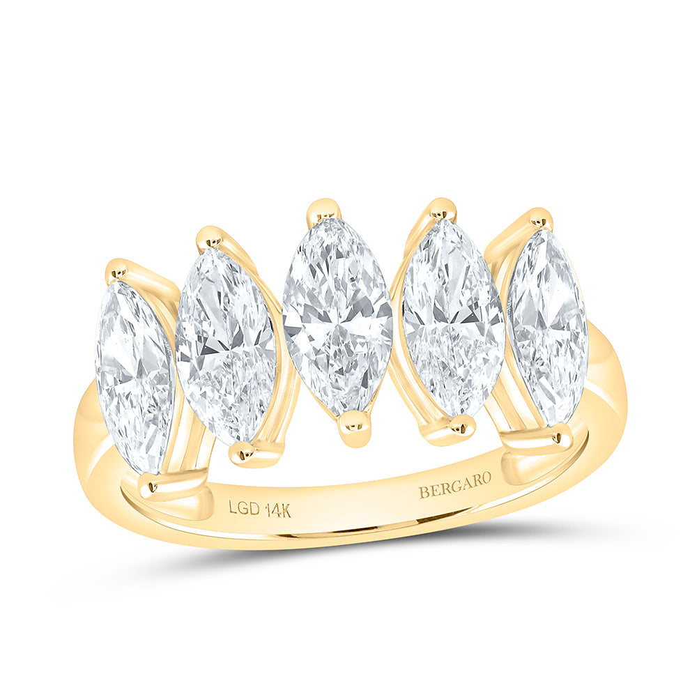 14K Yellow Or White Gold 2 Cttw Lab Grown Diamond Fashion Marquise Band