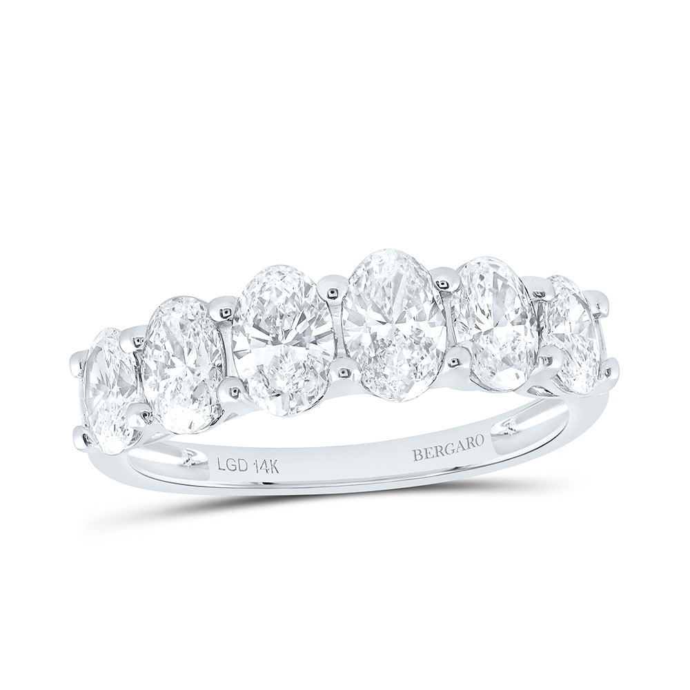 14K Yellow Or White Gold 1 7/8 Cttw Lab Grown Diamond Fashion Oval Band