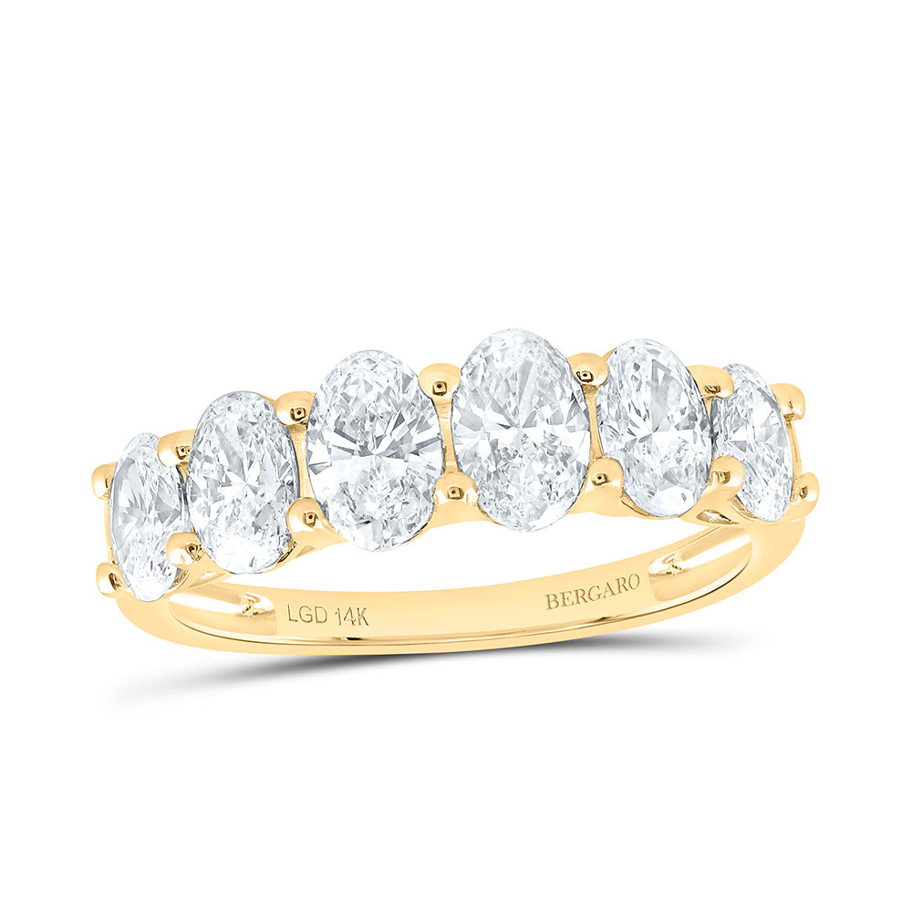 14K Yellow Or White Gold 1 7/8 Cttw Lab Grown Diamond Fashion Oval Band