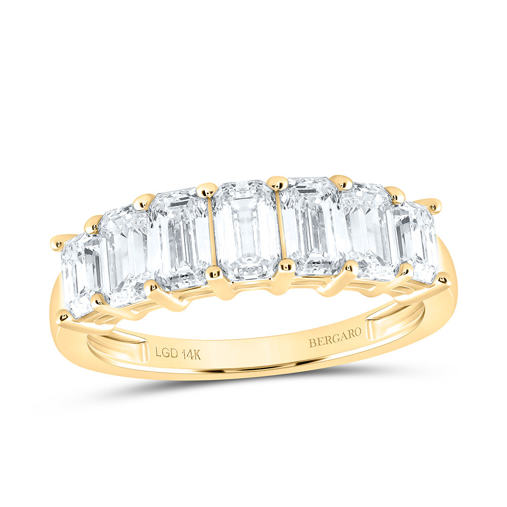 14K Yellow Or White Gold 2 Cttw Lab Grown Diamond Fashion Emerald Band