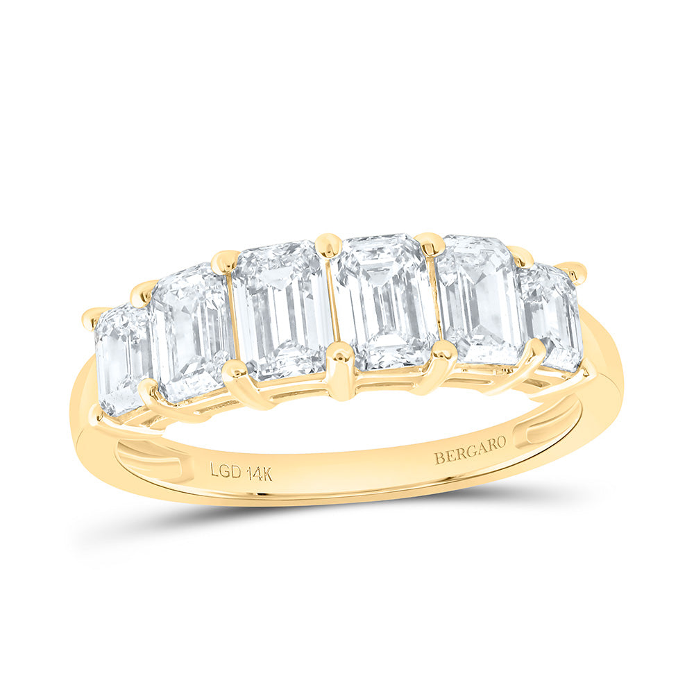 14K Yellow Or White Gold 2 Cttw Lab Grown Diamond Fashion Emerald Band