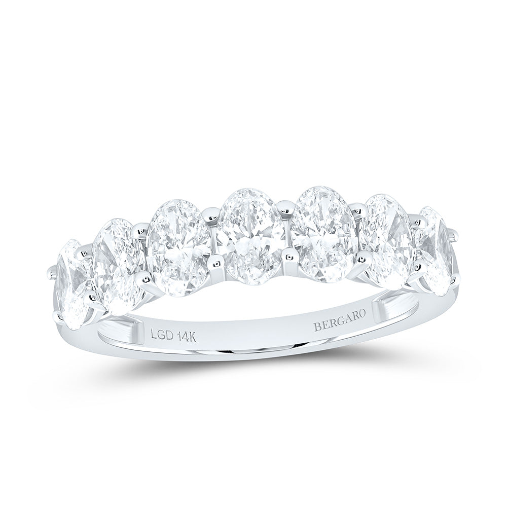 14K Yellow Or White Gold 2 Cttw Lab Grown Diamond Fashion Oval Band