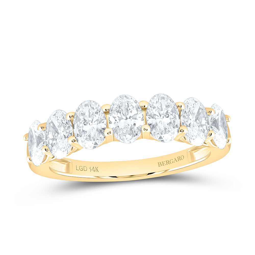 14K Yellow Or White Gold 2 Cttw Lab Grown Diamond Fashion Oval Band