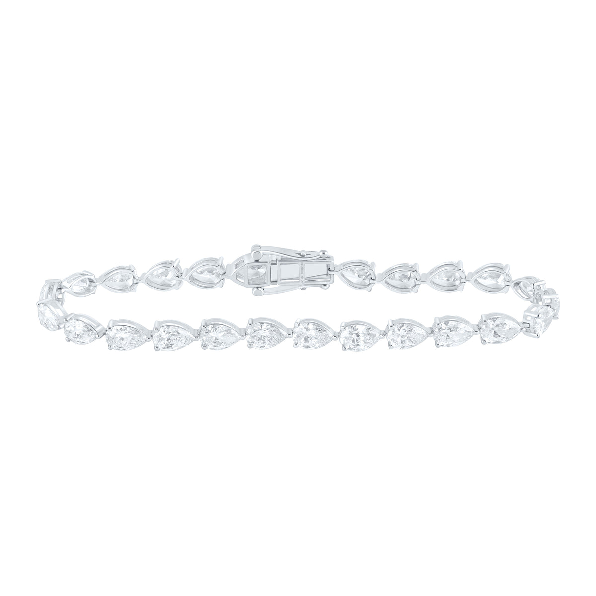 14K Yellow Or White Gold Lab Grown Diamond Fashion Pear Tennis Bracelet (7 Inch)