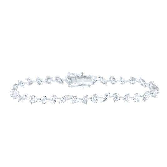 14K Yellow Or White Gold 5 5/8 Cttw Lab Grown Diamond Fashion Bracelet (7 Inch)