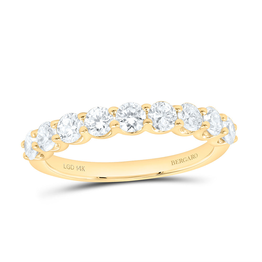 14K Yellow Or White Gold 1 Cttw Lab Grown Diamond Ladies Round Band