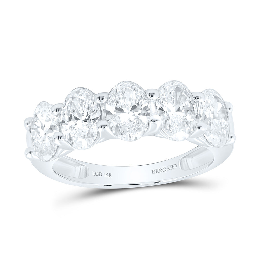 14K Yellow Or White Gold 3 Cttw Lab Grown Diamond Oval Fashion Band