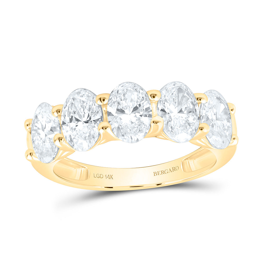 14K Yellow Or White Gold 3 Cttw Lab Grown Diamond Oval Fashion Band