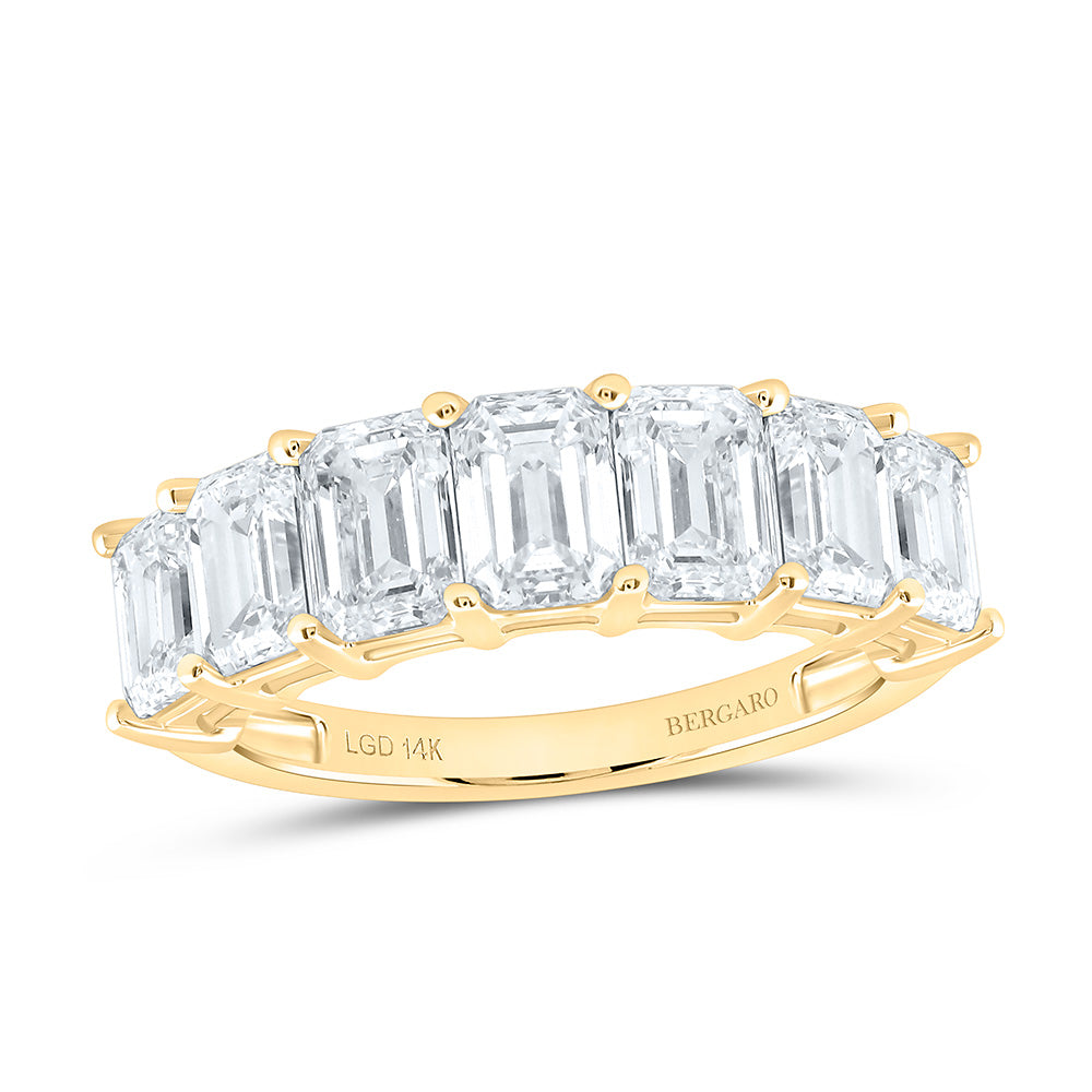 14K Yellow Or White Gold 3 Cttw Lab Grown Diamond Fashion Emerald Band