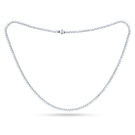 14K White Gold 8 1/4 Cttw Lab Grown Diamond Fashion Round Tennis Necklace (16 Inch)