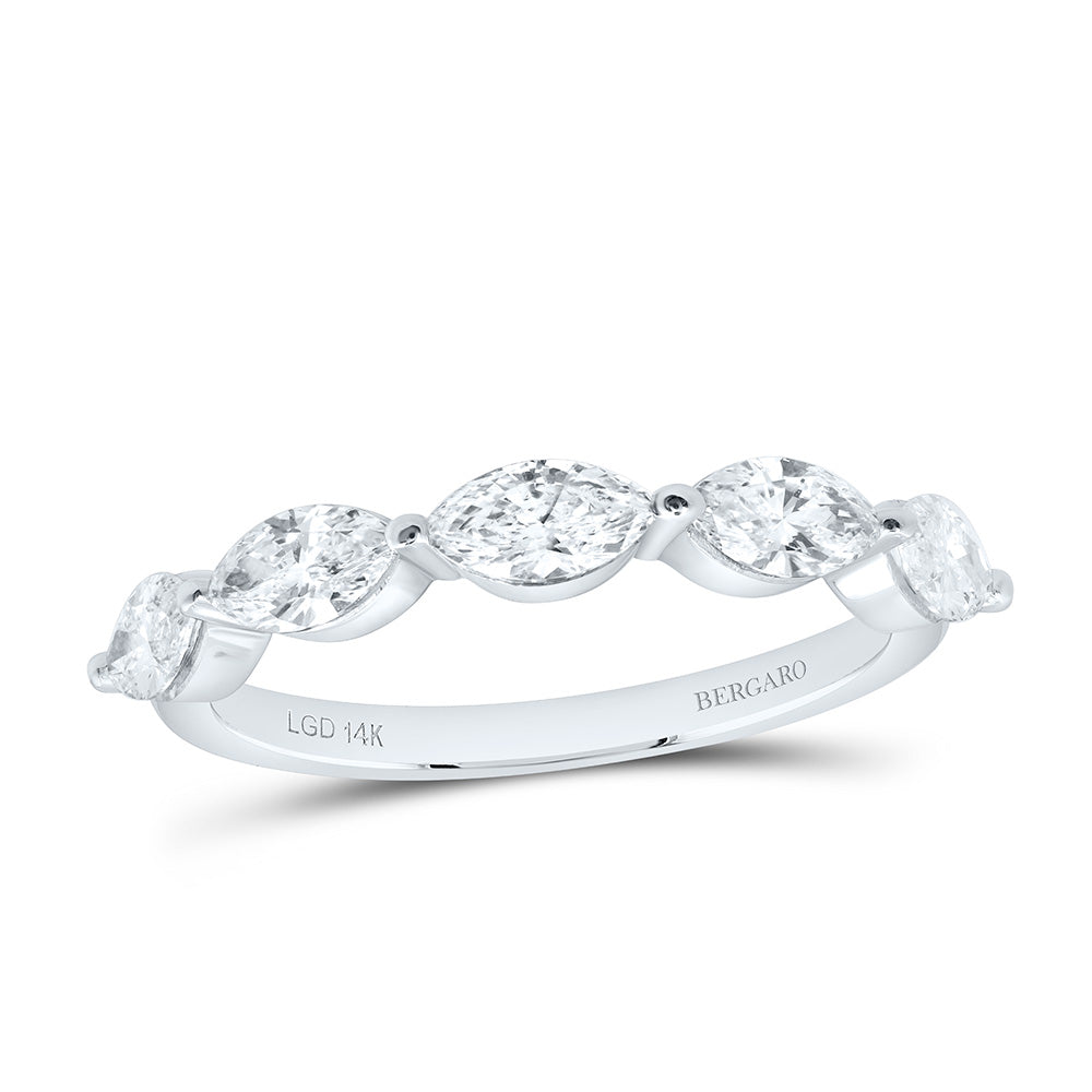 14K Yellow Or White Gold 1 Cttw Lab Grown Diamond Marquise Fashion Band