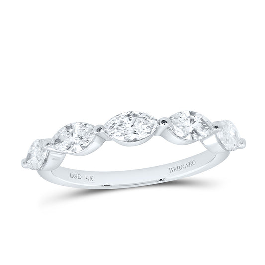 14K Yellow Or White Gold 1 Cttw Lab Grown Diamond Marquise Fashion Band