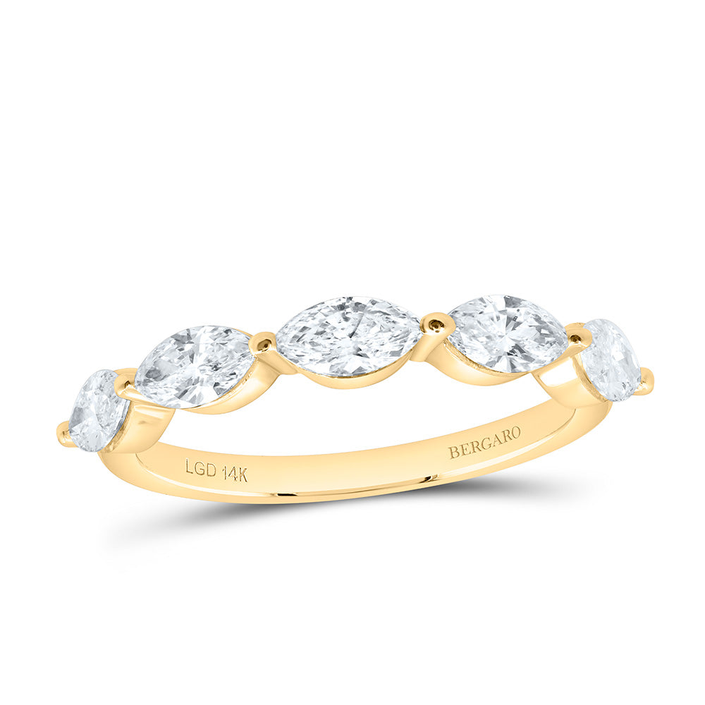 14K Yellow Or White Gold 1 Cttw Lab Grown Diamond Marquise Fashion Band