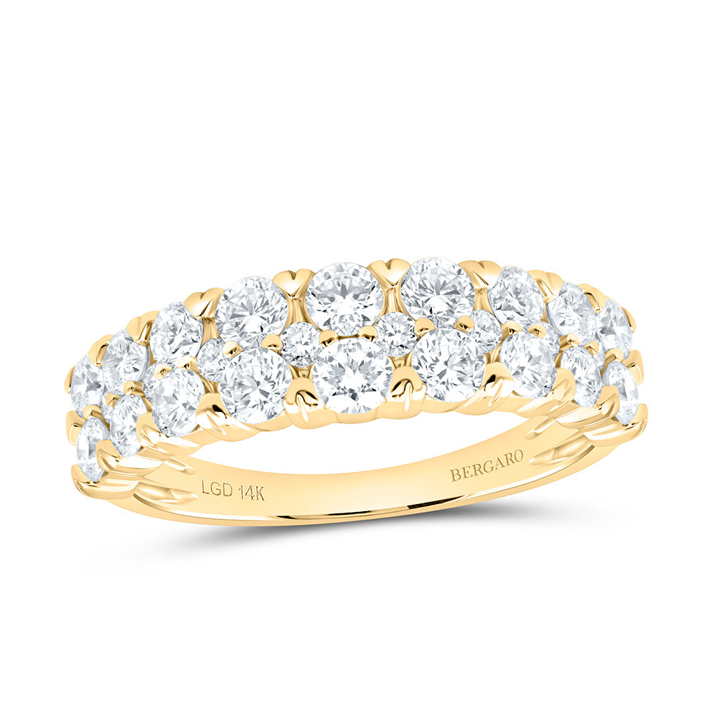 14K Yellow Or White Gold 1 1/2 Cttw Lab Grown Diamond Fashion Band