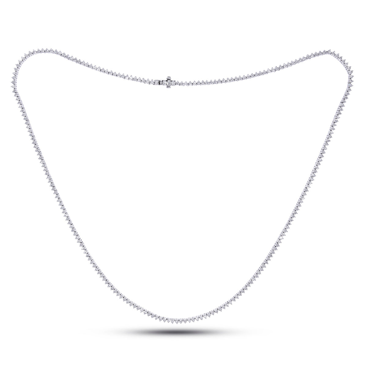 14K Yellow Or White Gold 3 1/4 Cttw Lab Grown Diamond Fashion Round Tennis Necklace (16 Inch)