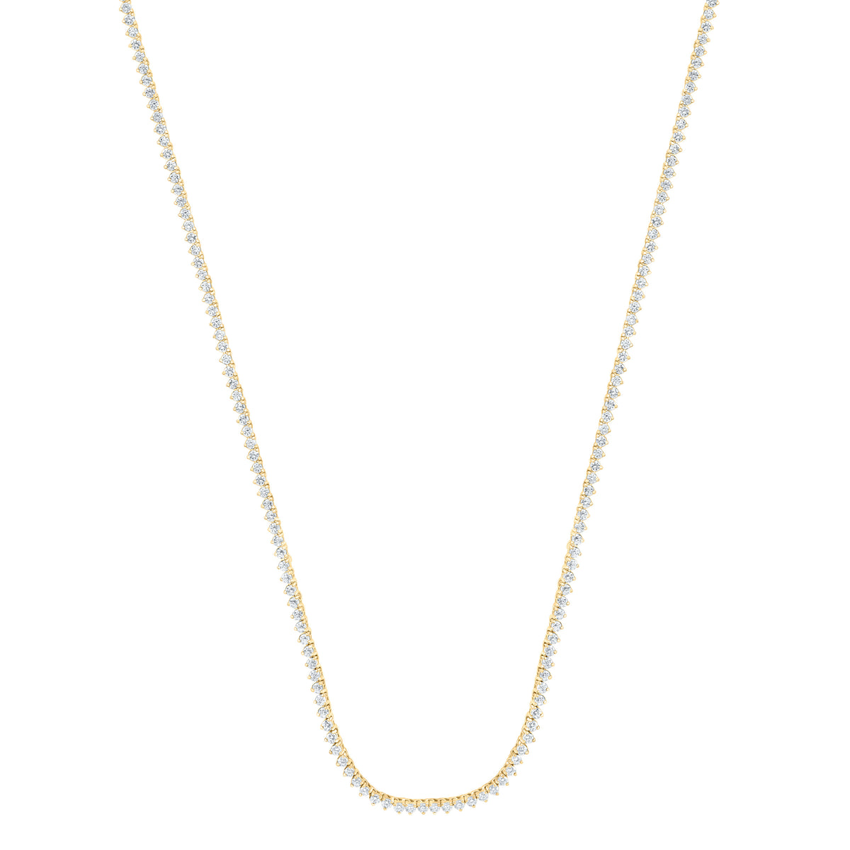 14K Yellow Or White Gold 3 1/4 Cttw Lab Grown Diamond Fashion Round Tennis Necklace (16 Inch)