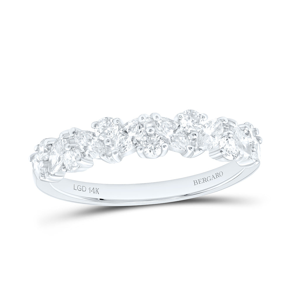 14K Yellow Or White Gold 3/4 Cttw Lab Grown Diamond Fashion Band