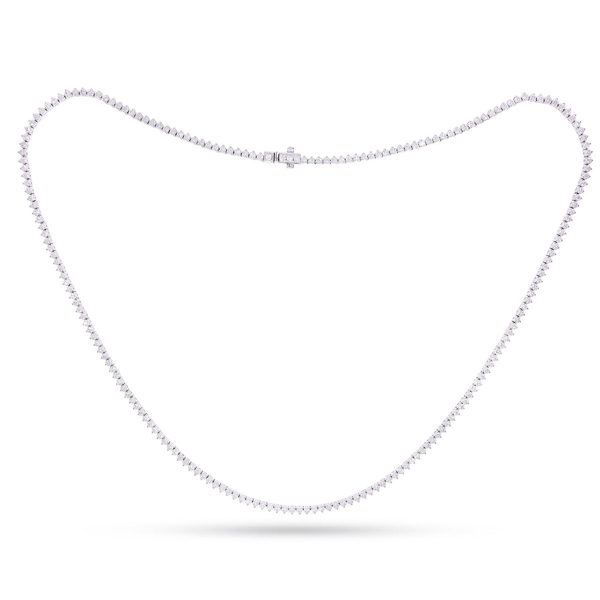 14K Yellow Or White Gold 5 Cttw Lab Grown Diamond Fashion Round Tennis Necklace (16 Inch)