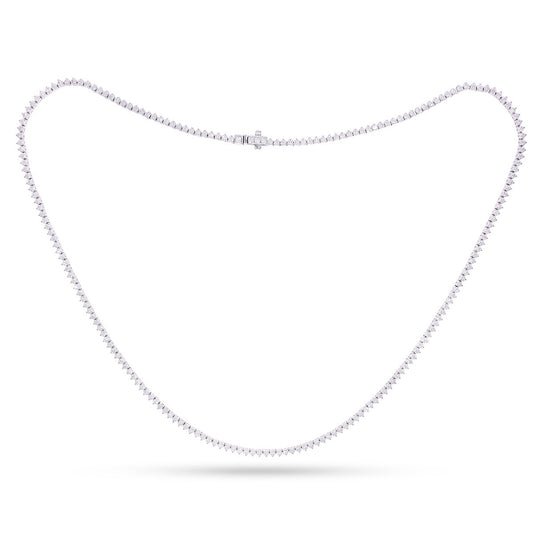 14K Yellow Or White Gold 5 Cttw Lab Grown Diamond Fashion Round Tennis Necklace (16 Inch)