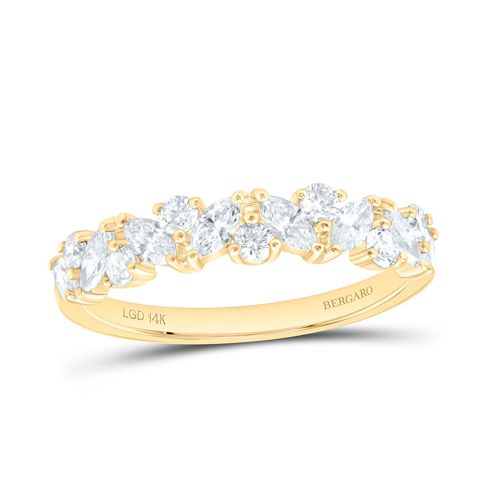 14K Yellow Or White Gold 3/4 Cttw Lab Grown Diamond Fashion Band