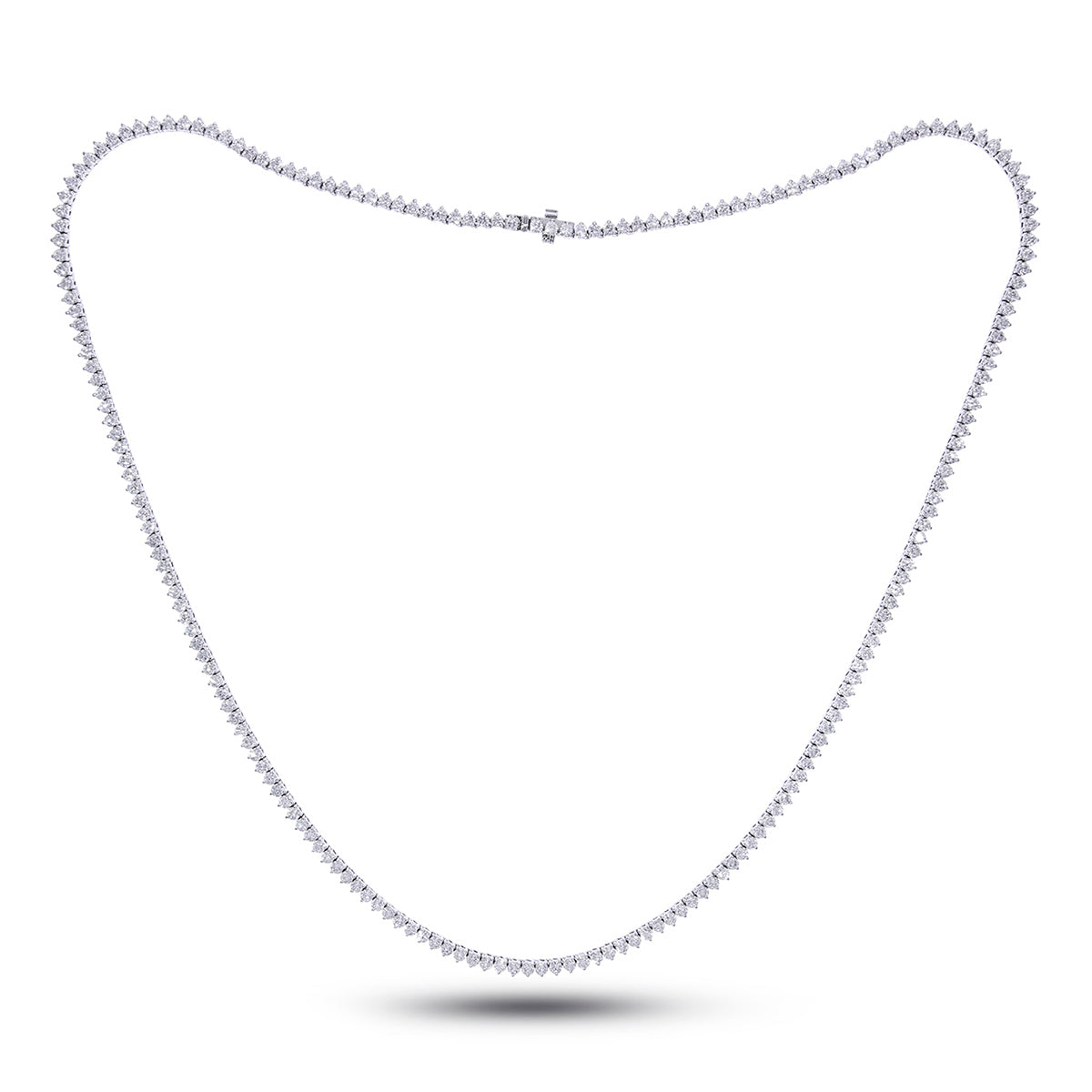 14K Yellow Or White Gold 5 3/4 Cttw Lab Grown Diamond Fashion Round Tennis Necklace (16 Inch)