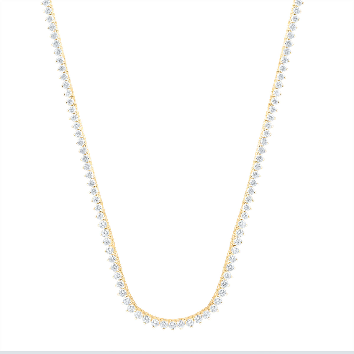 14K Yellow Or White Gold 5 3/4 Cttw Lab Grown Diamond Fashion Round Tennis Necklace (16 Inch)